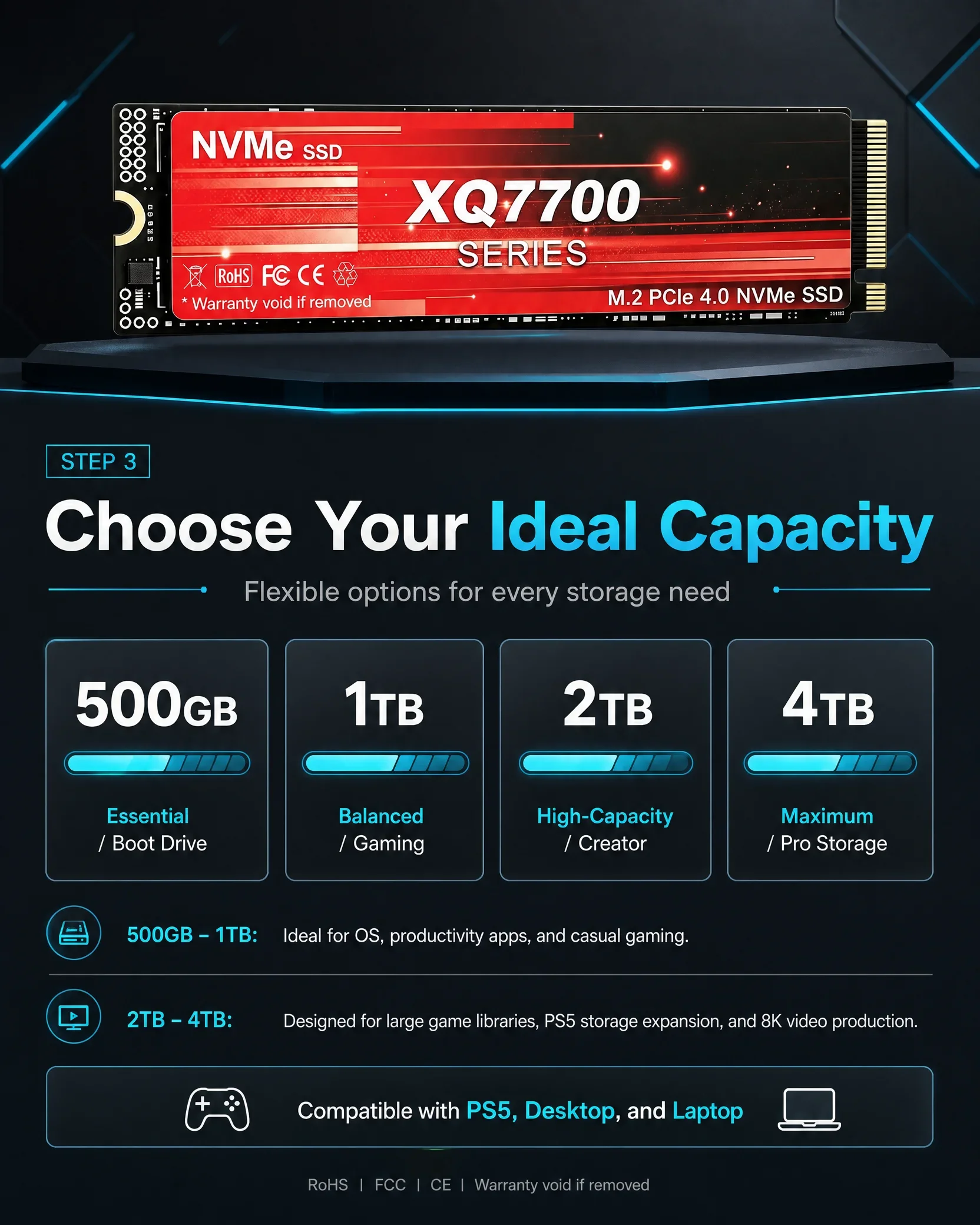 XQ7700 2TB 4TB SSD M.2 NVMe In - M.2 Nvme 4Tb Pcie 4.0 Ssd ulasan dan harga